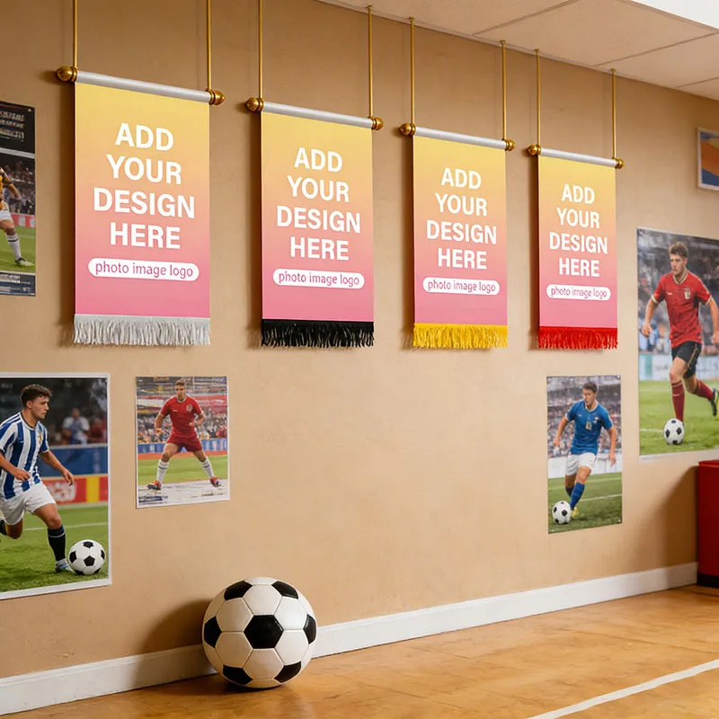1pc Customized Square Exchange Flag with Tassels, Custom Your Logo/ Text/ Design, Exchange Flag for Company Cooperation