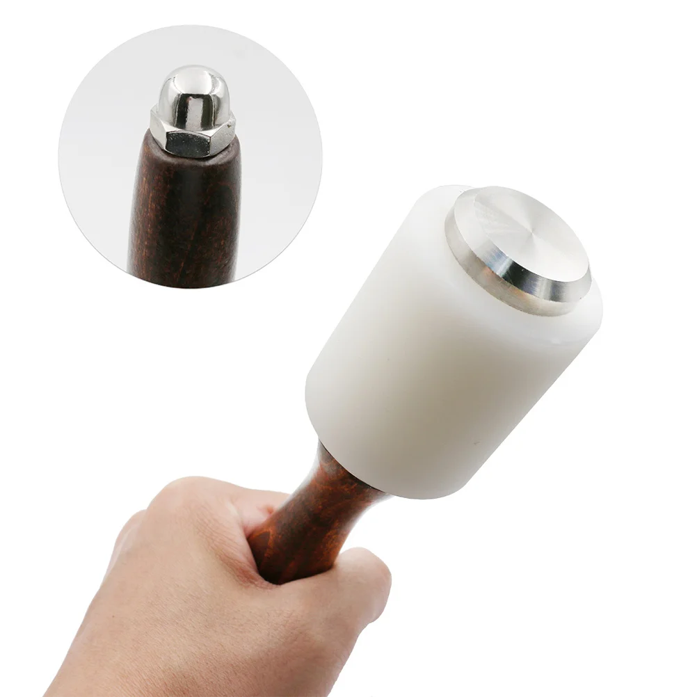 

1Pcs Carving Tool Ergonomic Nylon Hammer Lightweight Wooden Handle Professional DIY Leathercraft Carving Hammer