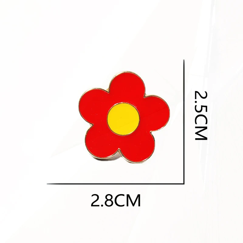 prize clothing decoration Cartoon sized red flower Pin children's cute badge