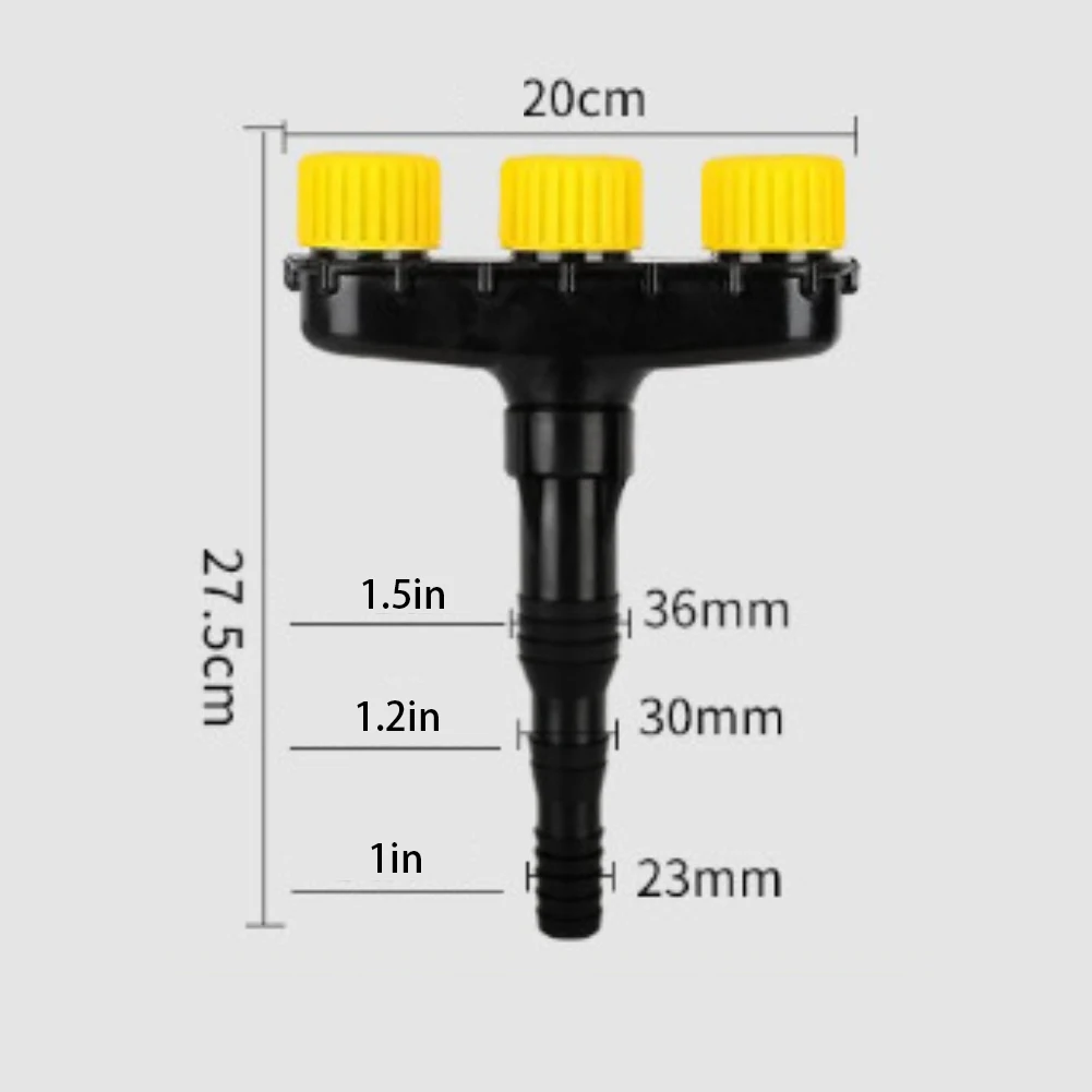 3-Head Garden Atomizer Sprayer Nozzle for Outdoor Lawn Yard Farm Irrigation Fits 1/1 1.2 1.5 Inch Pipes Fine Mist