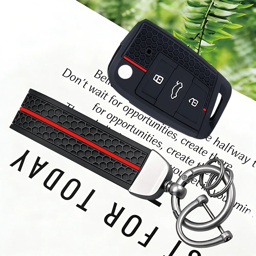 Funda para Llaves de Coche para Skoda Rapid Octavia Kodiaq Fabia, para VW Tiguan 2023 Touran POLO T6.1 T-Roc Golf 7 Seat Ibiza Leon Ateca Arona