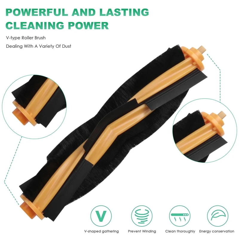 Ecovacs,deebot,ozmo,t8,t9,t8,aivi,掃除機アクセサリーに適したエッジフィルター付きローラーブラシ