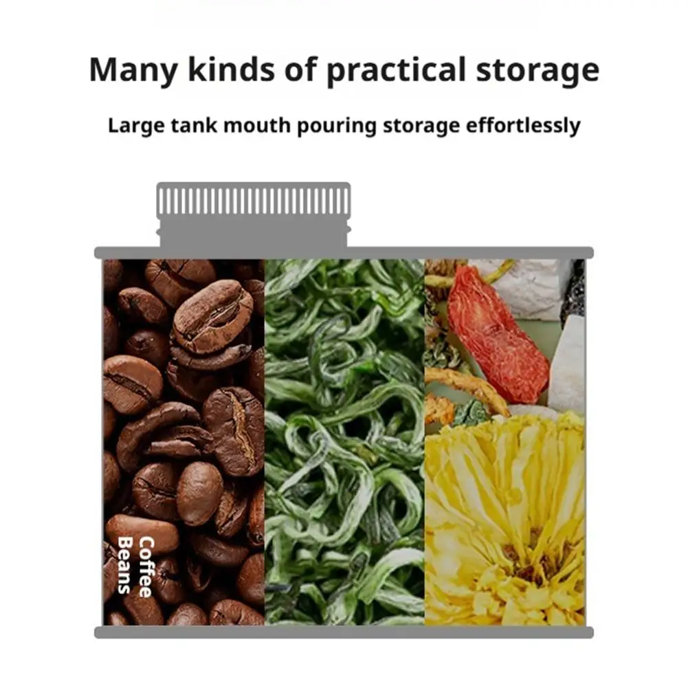 صندوق صفيح مختوم جرة حبوب البن حبوب البن الشاي الفواكه المجففة مقاوم للرطوبة منع التدهور تخزين جرة المنزل التخييم