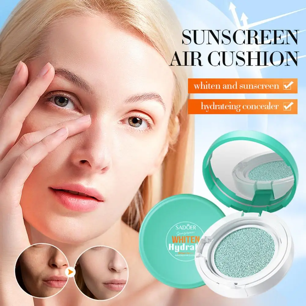 Korean 3 in 1 concealer Air Cushion, Sunscreen Whitening & Hydrating Isolation Concealer SPF 60+ Cushion Moisturizing Makeup