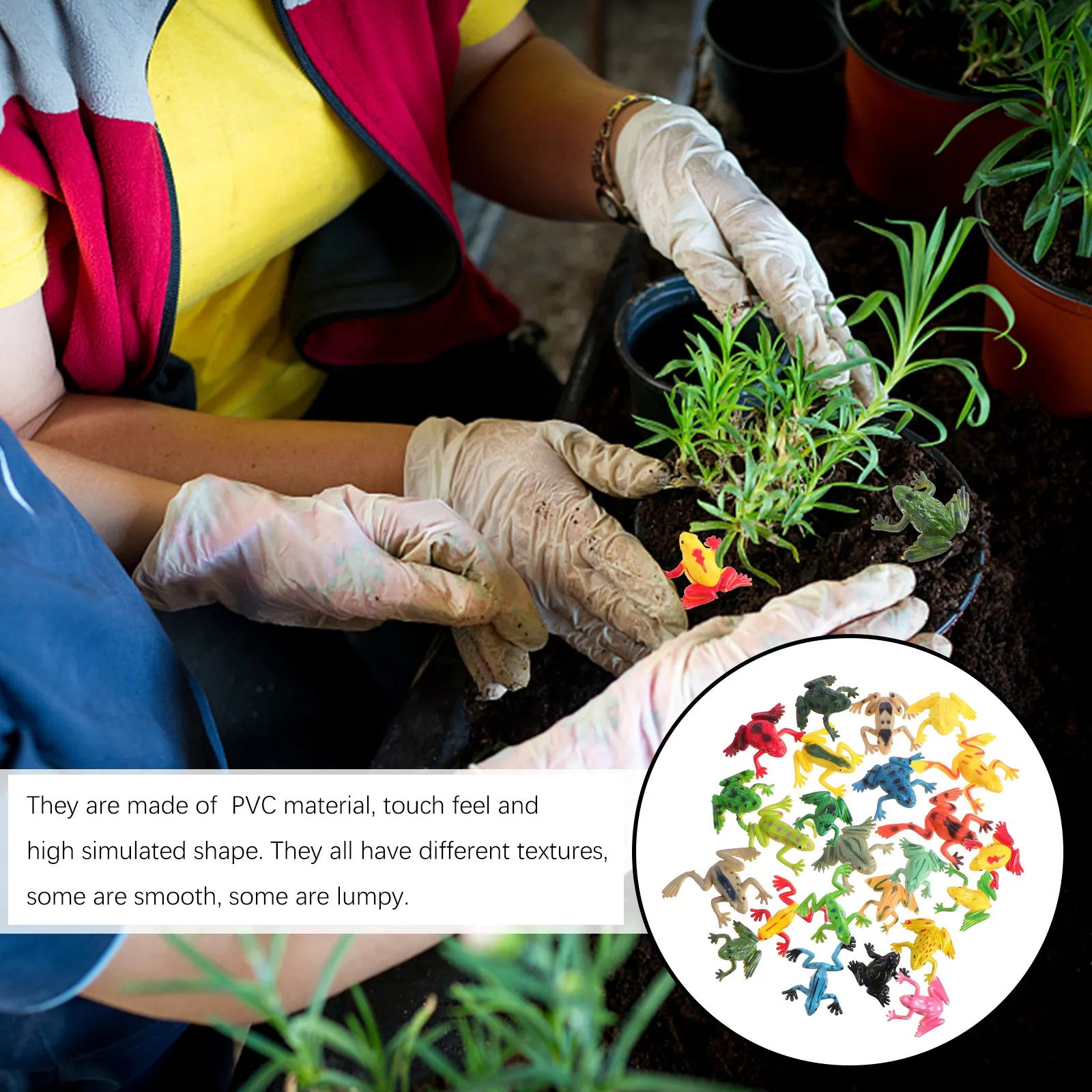 

24 шт. Имитационные лягушки с разными текстурами, миниатюрные фигурки животных для детского творчества, украшения для пруда, аквариума, сада, безопасные статуэтки лягушек из ПВХ