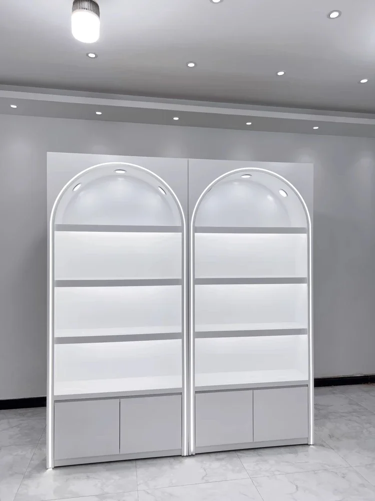 

Simple Cosmetics Display Cabinet Paint Beauty Salon Product Display Cabinet Skin Care Cabinet Nail Art and Makeup Shop Dispbinet