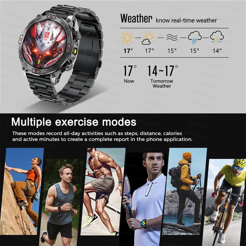 Imagem -06 - Esporte Relógio Inteligente para Homens Tela de Toque Completa Chamada Bluetooth 450mah Pista de Fitness Bússola Mostrador Personalizado Smartver para Huawei Xiaomi