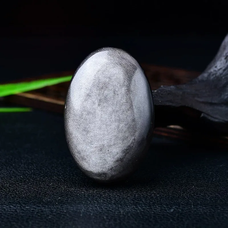 حجر النخيل السج الفضي اللامع كريستال مصقول طبيعي للتأمل وموازنة الشقرا وتخفيف التوتر