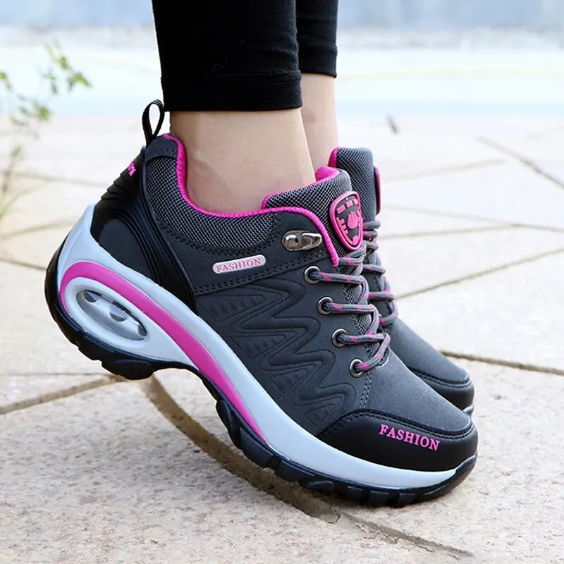 Ladies Sneakers Comfortable Breathable Platform Shoes Fashion Lace Up Female Casual Shoes for Women Outdoor Short Boots