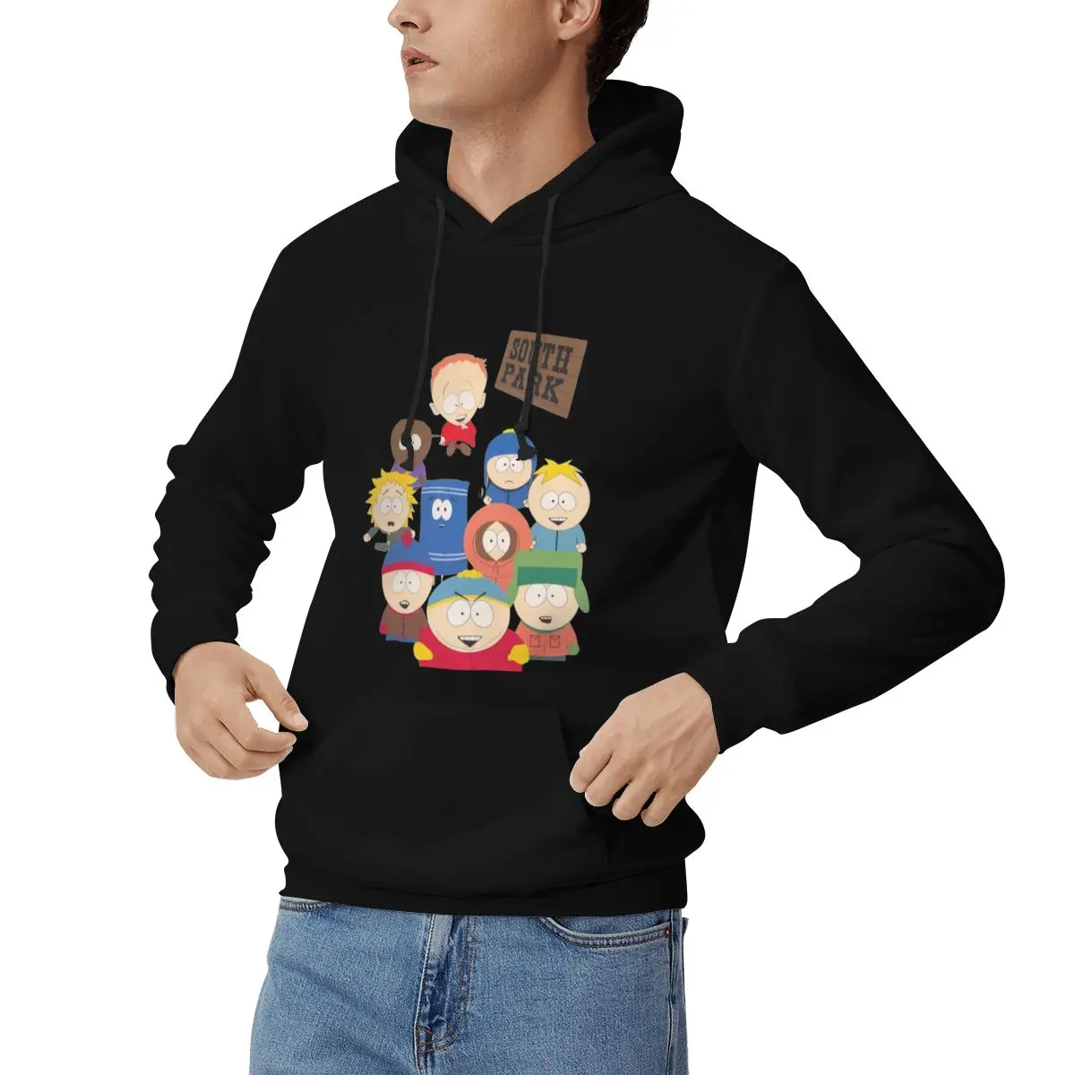 South Park Man Clothes Street Style Fleece Sweatshirts Autumn Casual Hoodies Fashionable Crewneck Pullovers