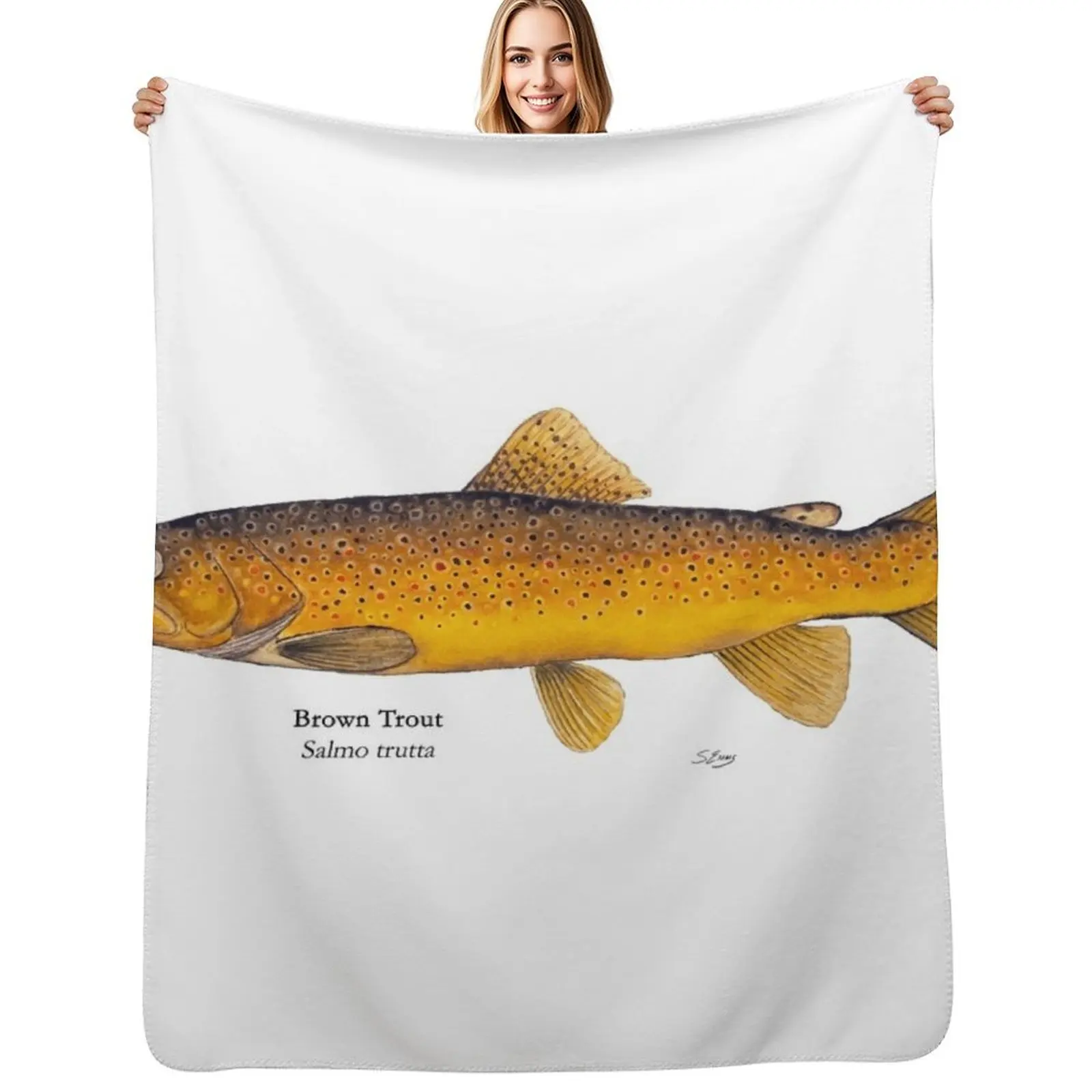 

Brown Trout Throw Blanket Cozy Throw Blanket Birthday Gift for Him Her