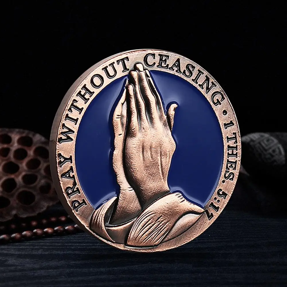 Spiritual Journey Memento Souvenir Coin for Faith Christian Prayer Coin Set with Praying Hands for Christian for Encouragement