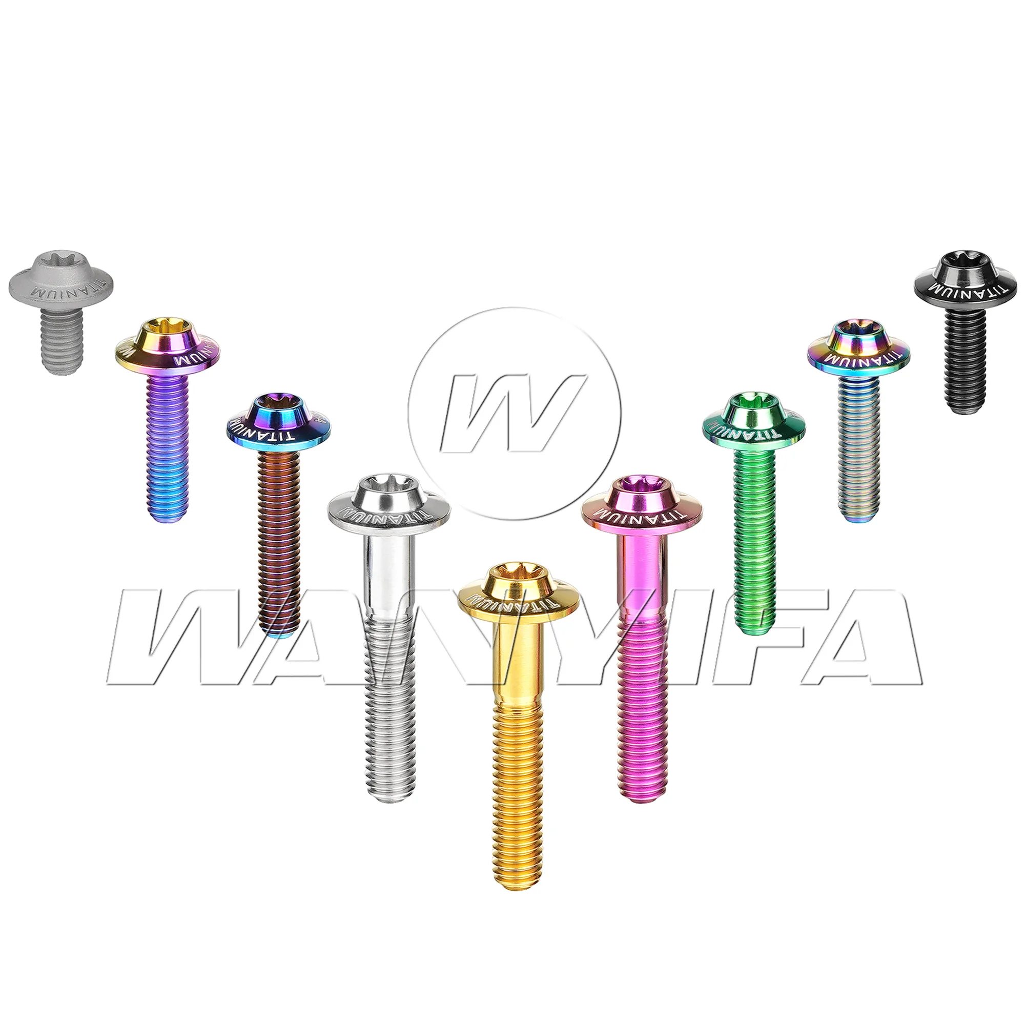 Wanyifa Titanium Bolt M5 M6X10 /12/15/20/25/30/35Mm Butterfly-Bevel Head Cap for Motorcycle Disc Brakes Inner Thread