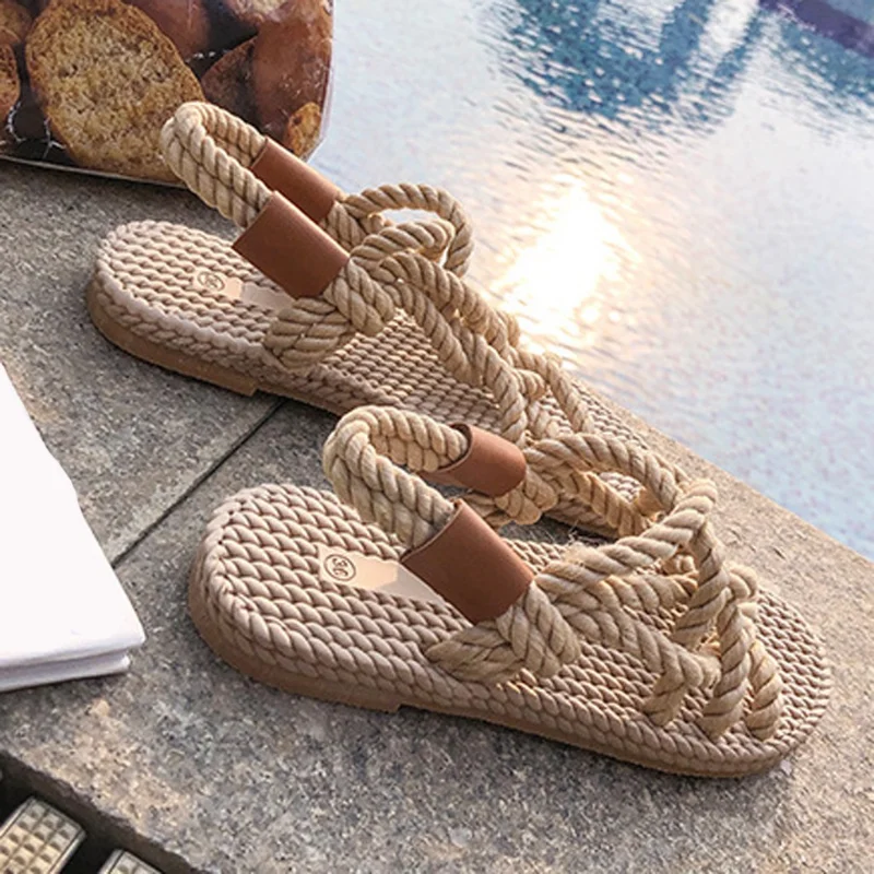 Sandals Woman Shoes Braided Rope with Traditional Casual Style and Simple Creativity Fashion Sandals Women Summer Shoes