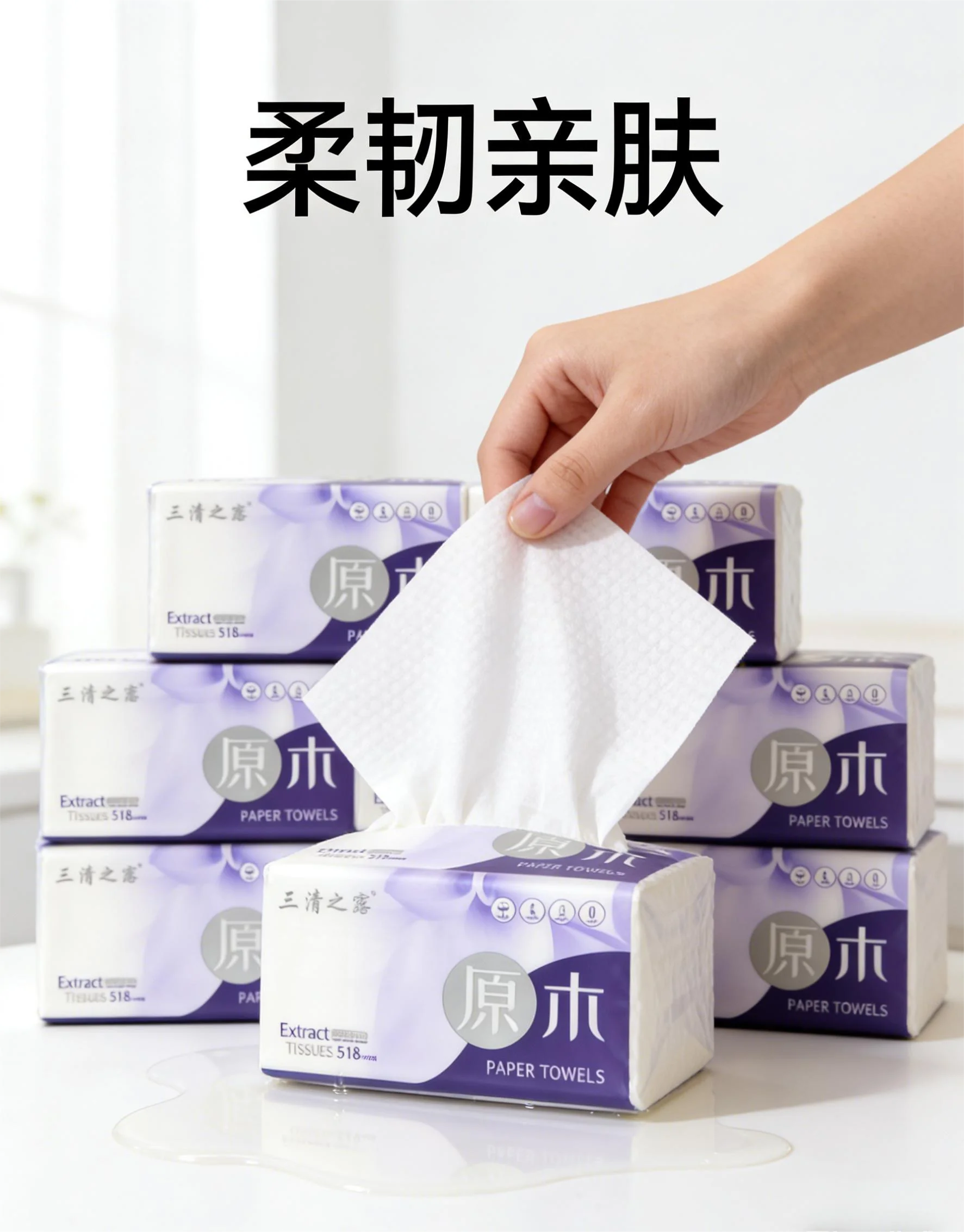ペーパータオル8箱、フルボックス、手頃な価格の家庭用トイレットペーパー、家庭用ナプキン、ペーパータオル、トイレットペーパー