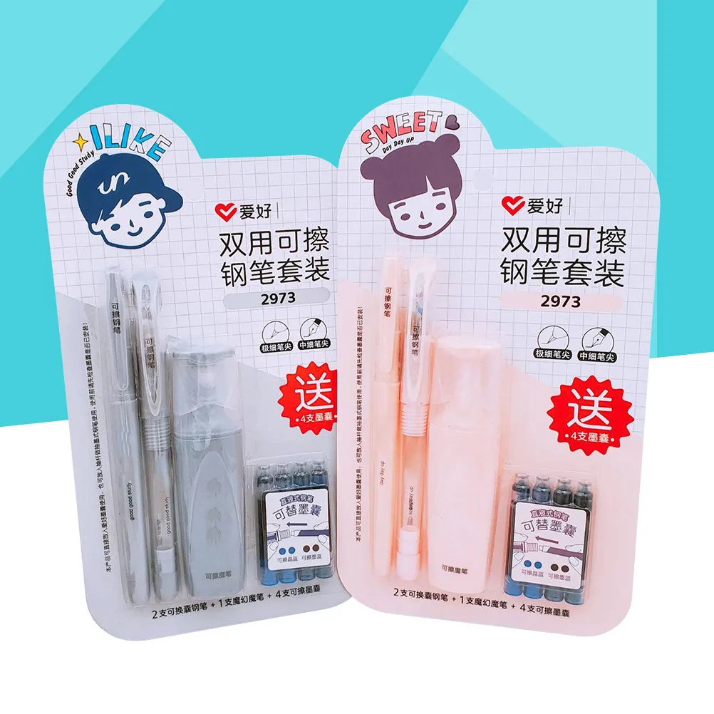 

Набор из 2-х тщательно отработанных стираемых перьевых ручек для студентов, школьников и офиса