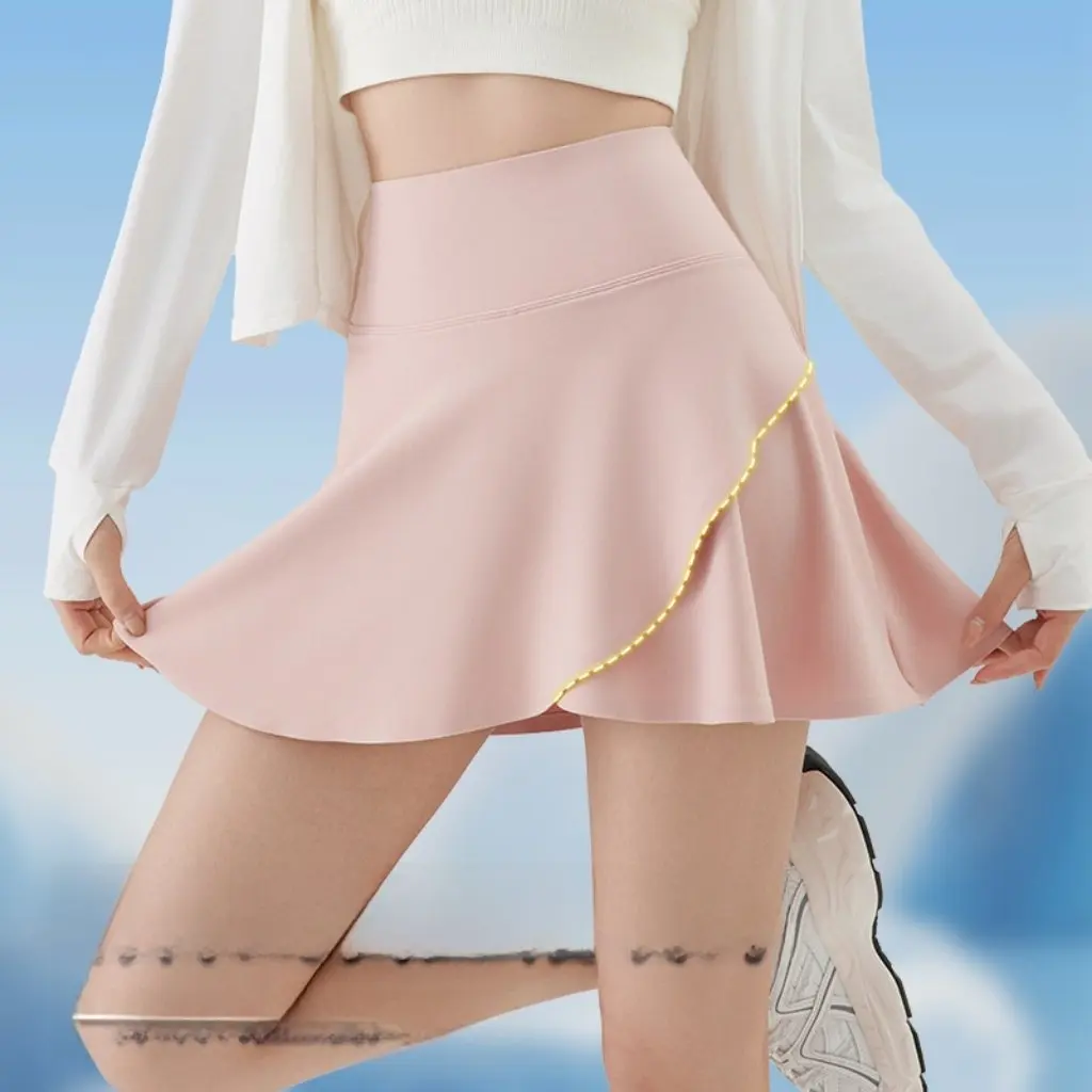 Leggings longas divididas oblíquas femininas de secagem rápida anti-caminhada esportes tênis fitness culottes para verão correndo treinamento yoga