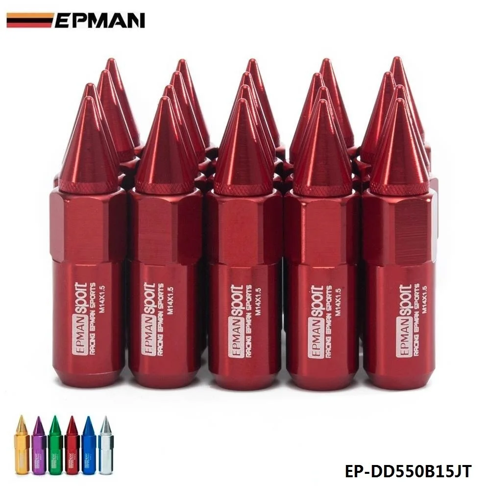 20Pcs Set M14X1.5 Spiked Extended 60MM Aluminum Tuner Lug Nuts Wheels/Rims EP-DD550B15JT