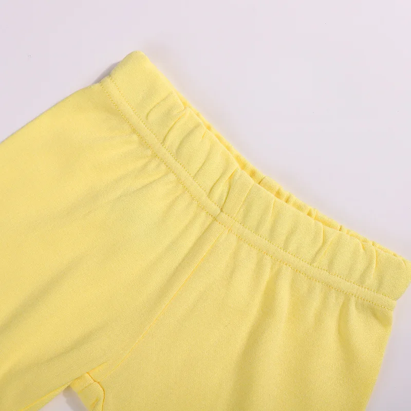 3Pcs Sets Baby Pants 0 To 12 Months Boys Girls Cotton Leggings Pants Solid Color Bind Foot Elastic Waist Trousers Baby Outfits