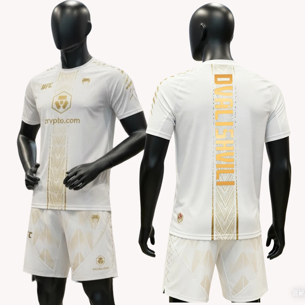 

New Merab Dvalishvili UFC 323 Boxing Fighting Tee Shorts Men Breathable Speed Drying Jersey MMA Wrestling Running Jujutsu Set﻿