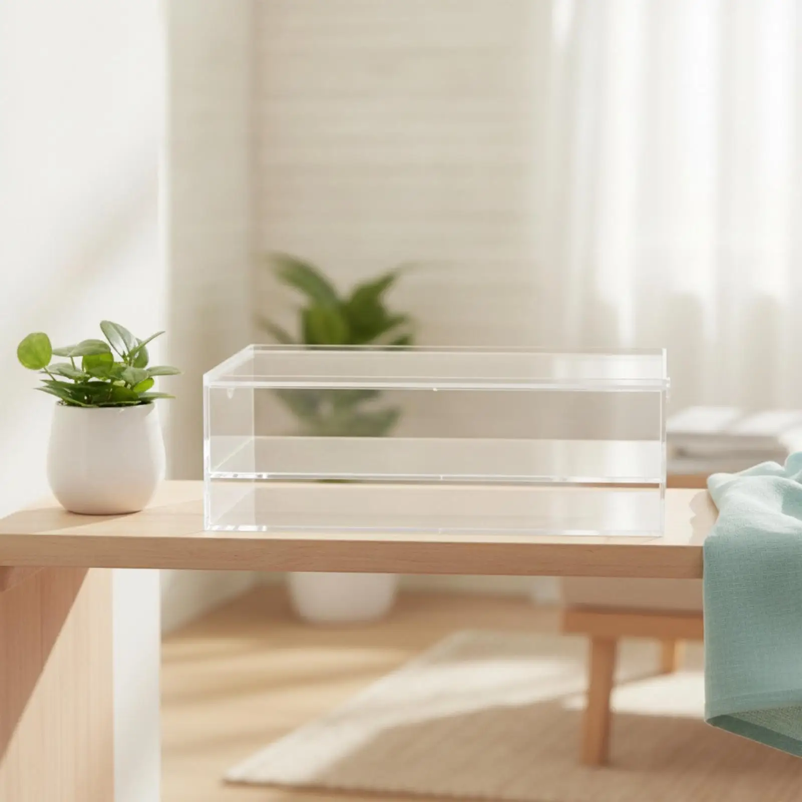 Mahjongs Tile Storage Box Dustproof Mahjongs Case with Sliding Lid Transparent