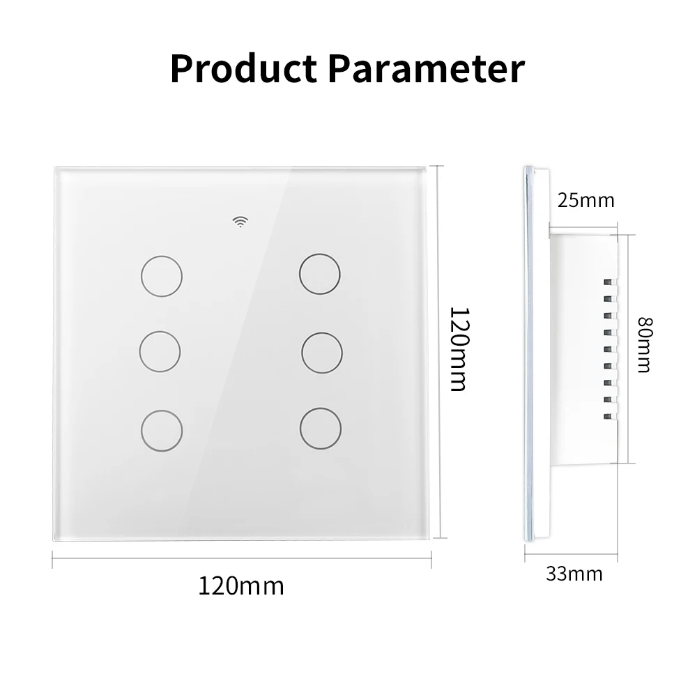 투야 스마트 스위치 브라질 터치 센서, 스마트 홈 4/6 갱 조명 스위치, 알렉사 구글 홈 앨리스로 작동, 4x4 브라질 지그비 RF433