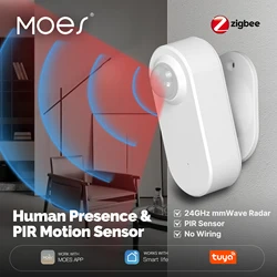 MOES Tuya ZigBee Human Presence PIR Sensor Smart Radar 24GHz mmWave Wireless App Remote Monitoring Motion&Motionless Detection