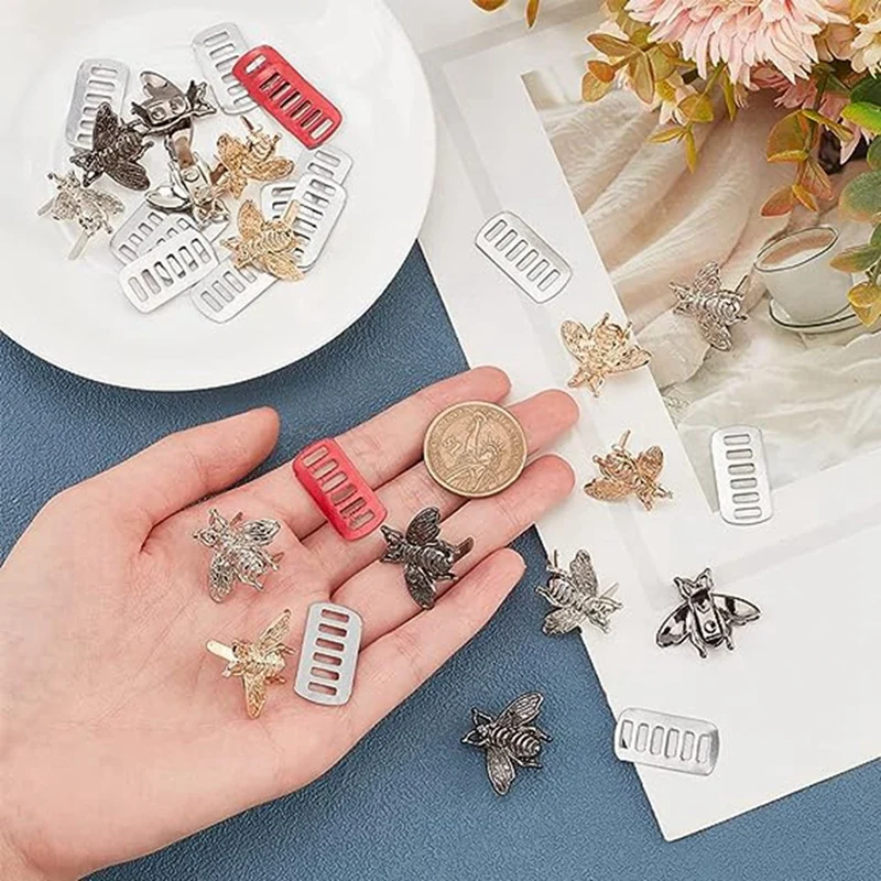 15 STKS Decoratieve Clip Gespen, Retro Bee Decoratieve Zakken Gesp Clips Ambachtelijke Portemonnees Lederen Verwijderbare Schoengespen