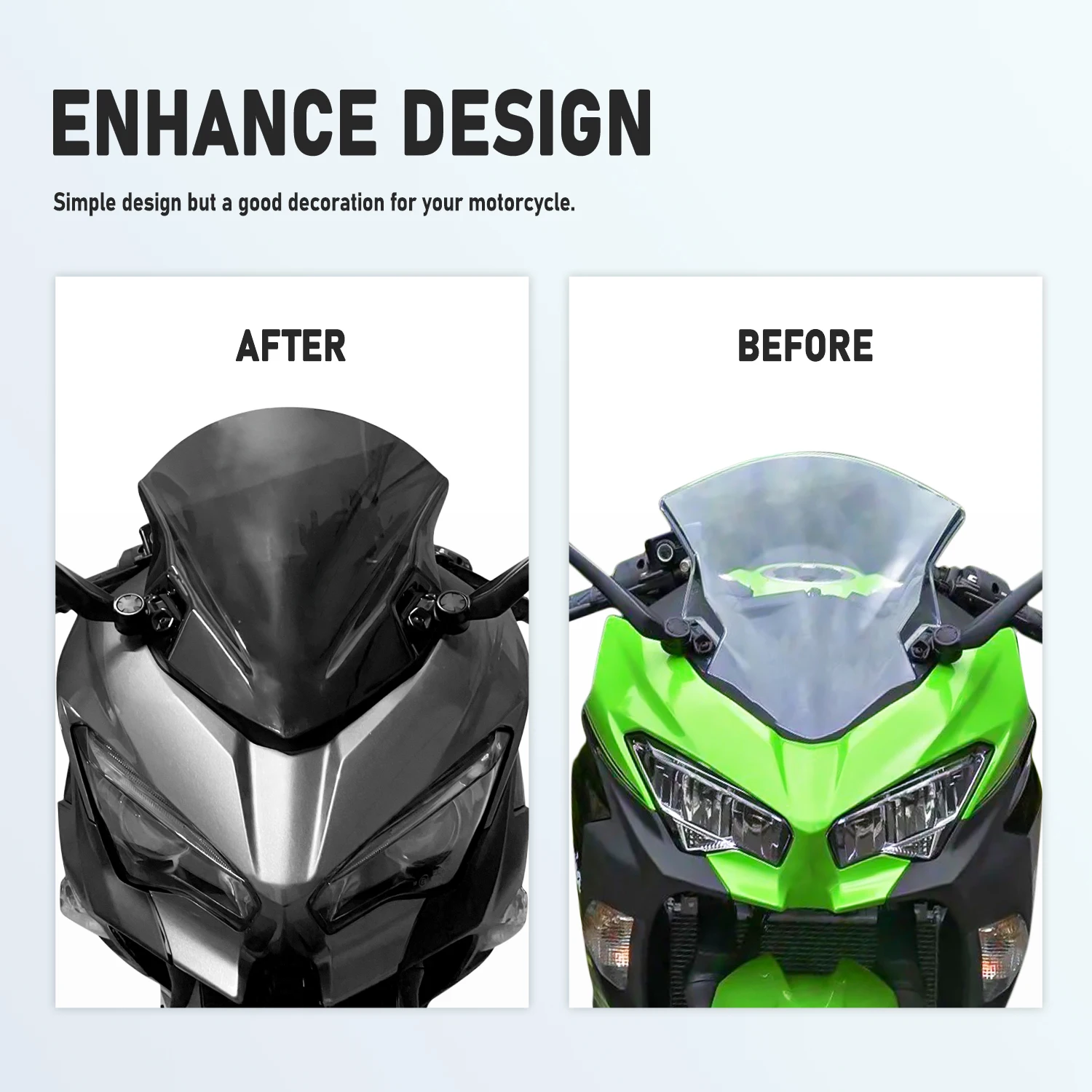 Ninja400 Ninja250 Windshield Windscreen For Kawasaki Ninja 400 250 2018-2023 Motorcycle Wind Screen Shield Deflector Accessories