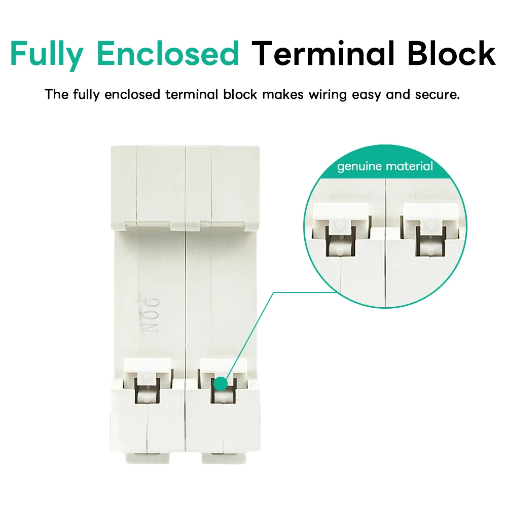 2P Photovoltaic DC Circuit Breaker C45 Switch 400V 6A 10A 16A 32A 40A 50A 63A Air Switch Automatic Short DZ47-63