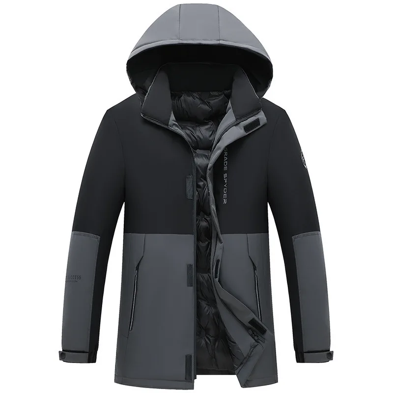 

2023 Winter Coat Thickened Thermal Splicing Down Cotton Coat Business Casual Men's Wear