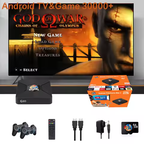 HaaYot Dual System Video Game Console &amp; Android 12 Smart TV Box 64G 30000+ Retro Games 2.4G Gamepad 14 emulators 4K Set Top Box