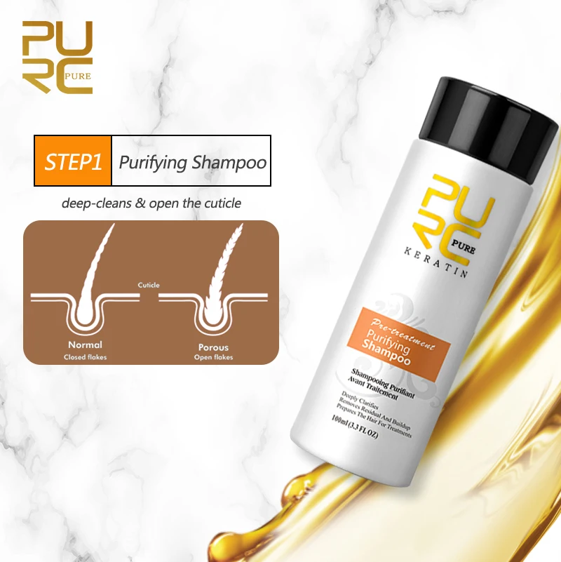 Purc Keratin Haar behandlungs set Formalin Haar glättung creme Glättung Haar reparatur trockene Kopfhaut pflege Reinigungs shampoo Kits