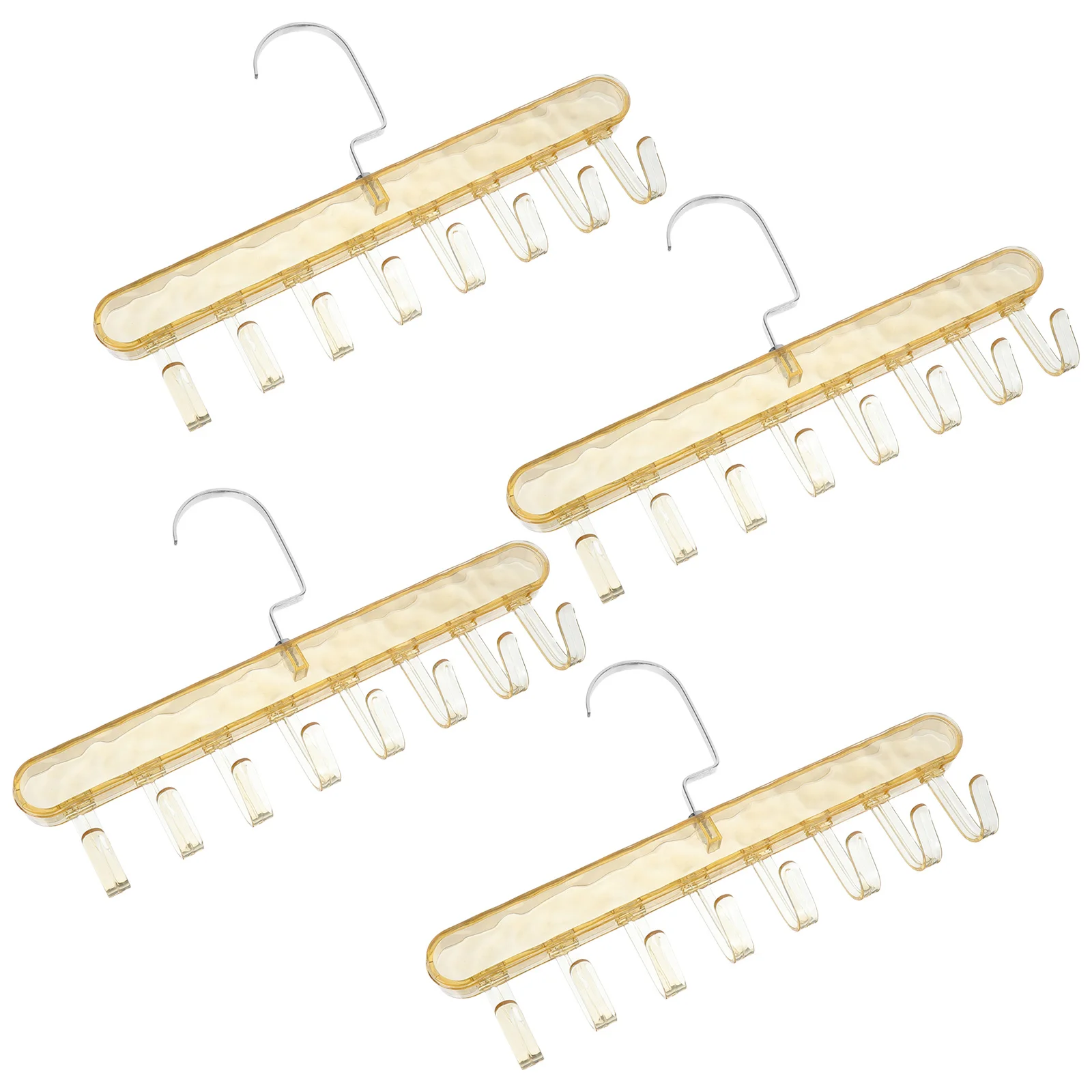 

4Pcs Tie Rack Stainless Steel Closet Organizer for Tank Tops Bras Belts Ties Camisoles Space Saving Hanging Storage Hanger