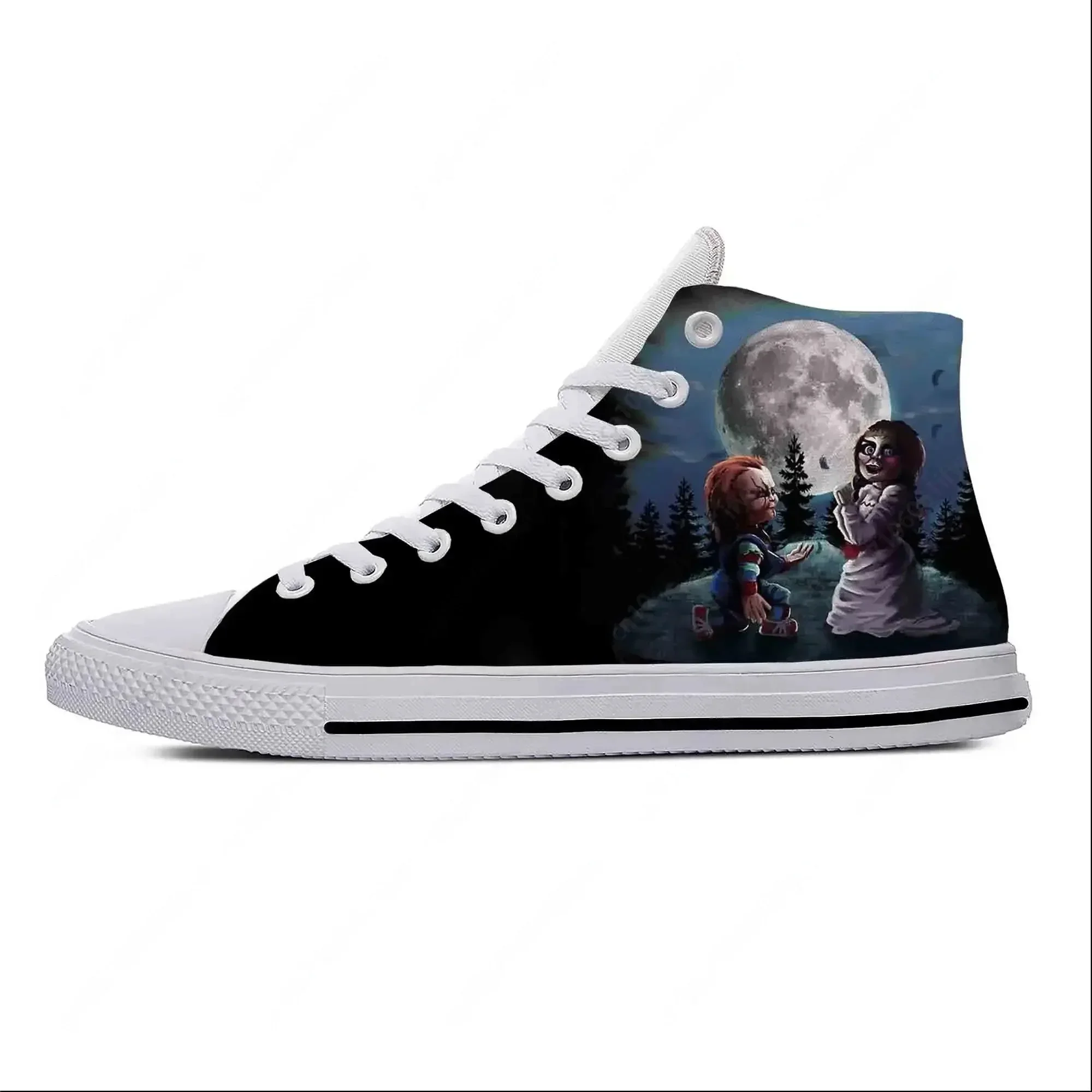 Hot Anime Cartoon Comic Childs Play Chucky Horror Casual Cloth Shoes High Top Lightweight Breathable 3D Print Men Women Sneakers
