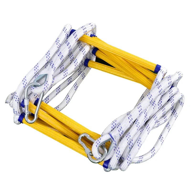 15 Meters Folding Fire Escape Ladder Anti-skid Rescue Rope Emergency Work Safety Response Self-rescue Lifesaving Rock Climbing