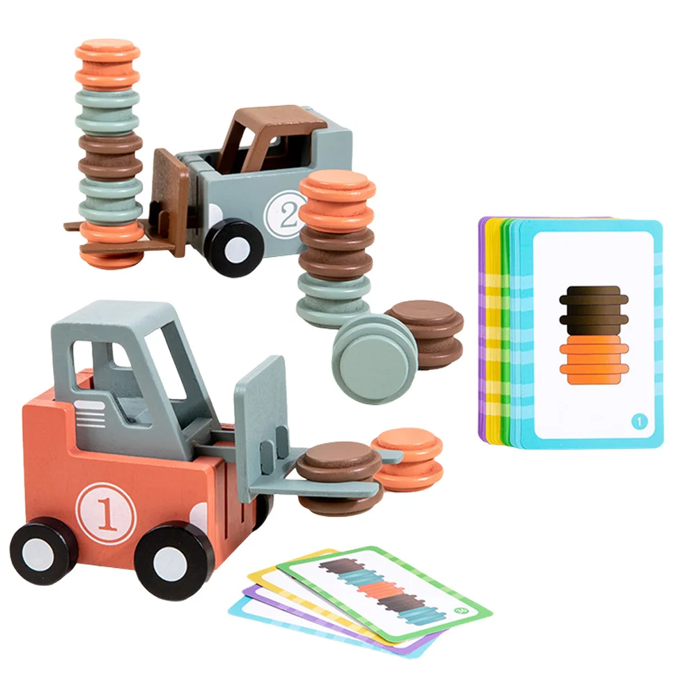 

1Set Wooden Construction Forklift Kids Engineering Vehicle Educational Plaything Small Hand Grasp Safe Plastic Realistic Design