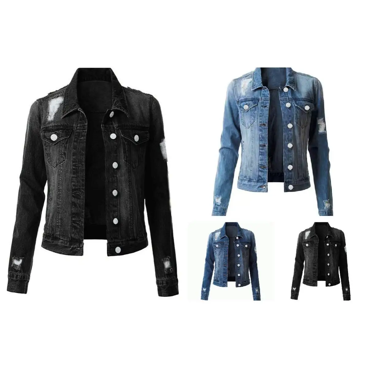 

Женский джинсовый кардиган Long Sve Square Ne irt Fem Faionable Pure Color Princ Sve Другое 00% материал irt