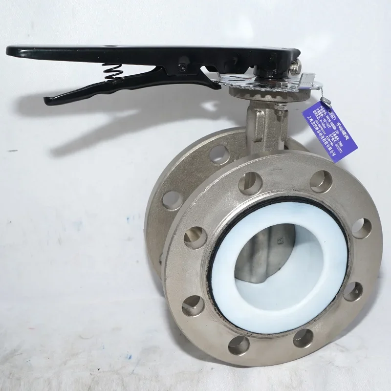 Open and closed C810-F4/F46 carbon steel series electric fluorine-lined centerline butterfly valve