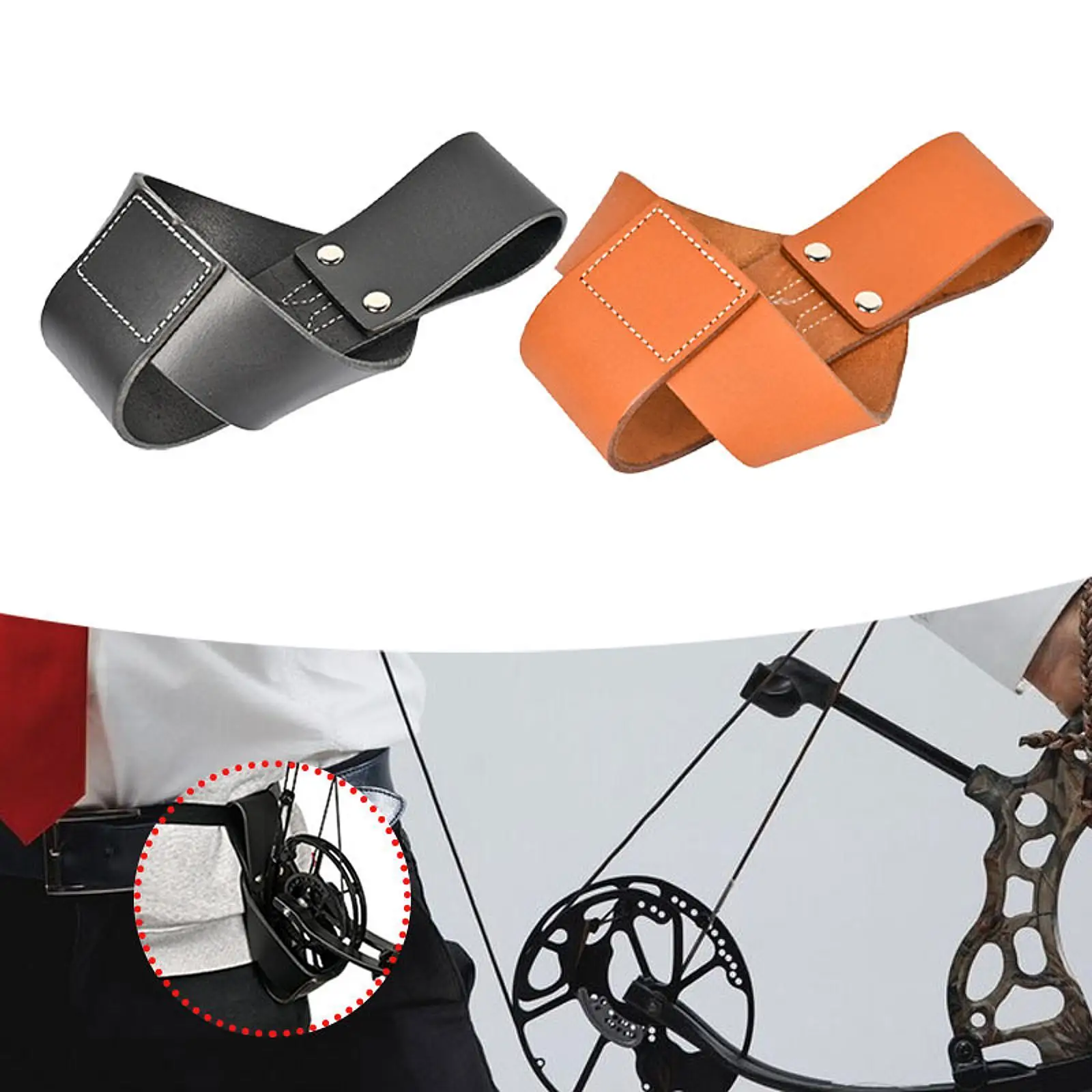 support-de-ceinture-en-cuir-pu-pour-arc-a-poulies-portable-et-compact-facile-a-installer-equipement-d'entrainement-pour-adultes
