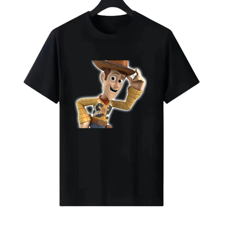 Disney Toy Story Pattern Woman Fashion Round Neck Parent-child Clothing Tops Ladies Cheap Short Sleeves T-Shirt Men Sweatshirts