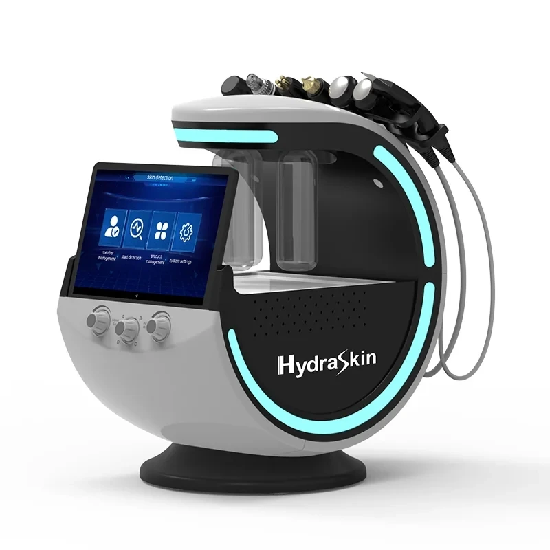 ﻿ Nieuwste Professionele 7 In 1 Smart Ice Blue Skin Analyzer Multifunctionele Hydro Gezichtsbehandelingen Huid Machine Reiniging Hydra Huidverzorging