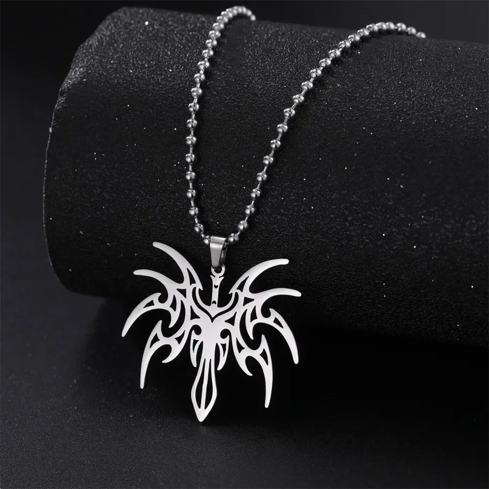

My Shape Punk Sword Thorns Pendant Necklaces for Men Boys Gothic Stainless Steel Hip Hop Rock Chain Necklace Fashion Jewelry
