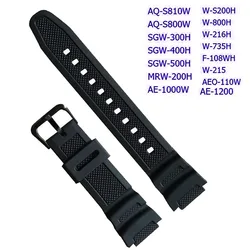 Rubber strap for Casio watch strap AQ-S810W S800 MRW-200 W735 752H rubber watch chain Europe 18mm*25mm