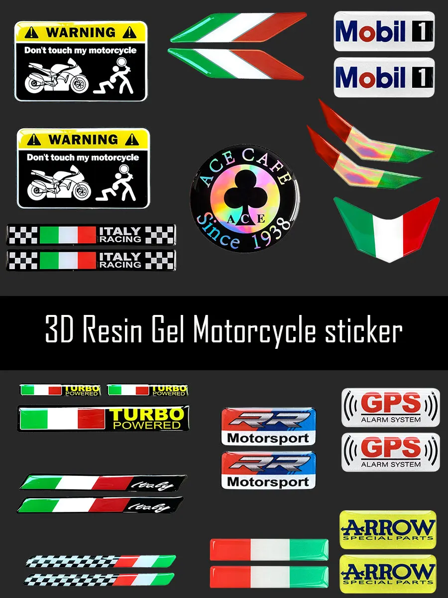AliExpress NONE 3D Resin Reflective Logo Helmet Italy Flag Sticker Emblem Badge Decoration Car Accessories Italian for Motorcycle Car Bike Truck