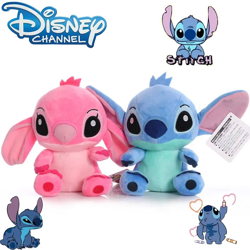 

20CM Disney Stitch Plush Doll Blue Pink Anime Cartoon Character Doll Stuffed Cotton Kawaii Toy Boy Girl Children's Birthday Gift