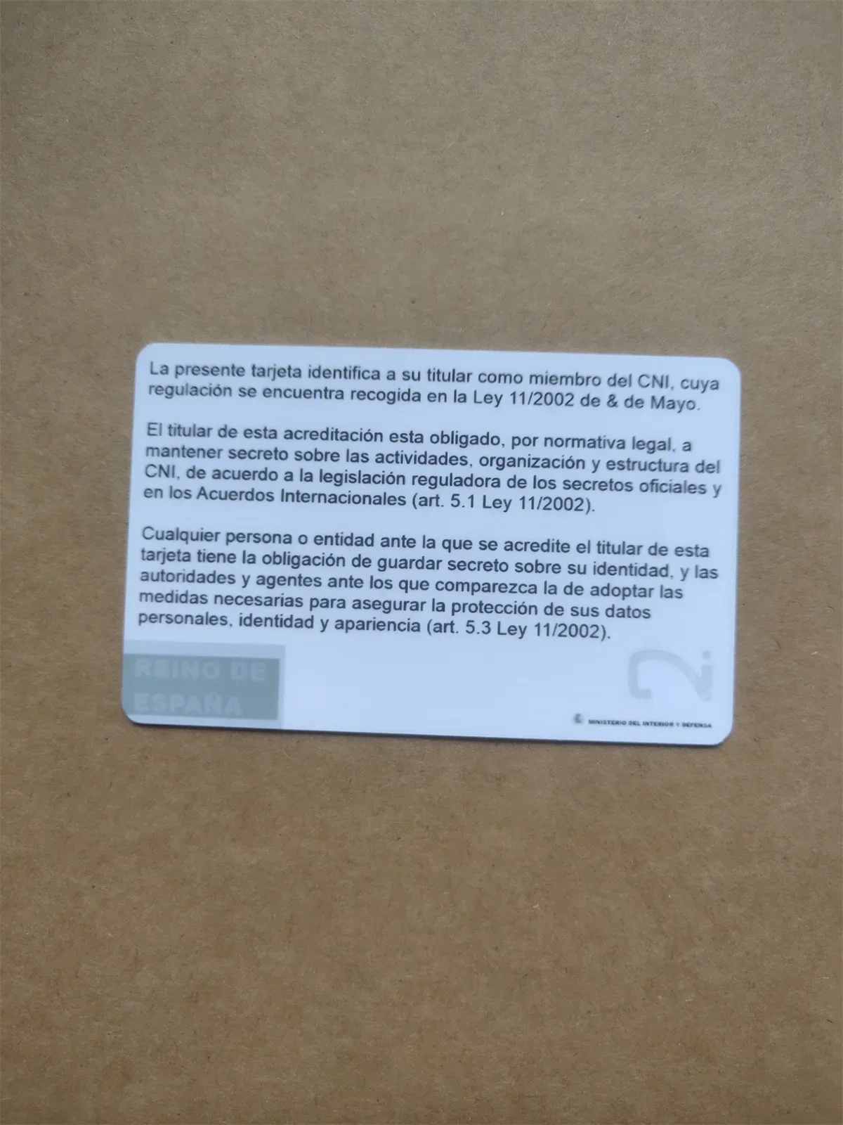 Personalización de tarjeta de apoyo de juego de identidad del centro de inteligencia nacional de Nueva Zelanda COS