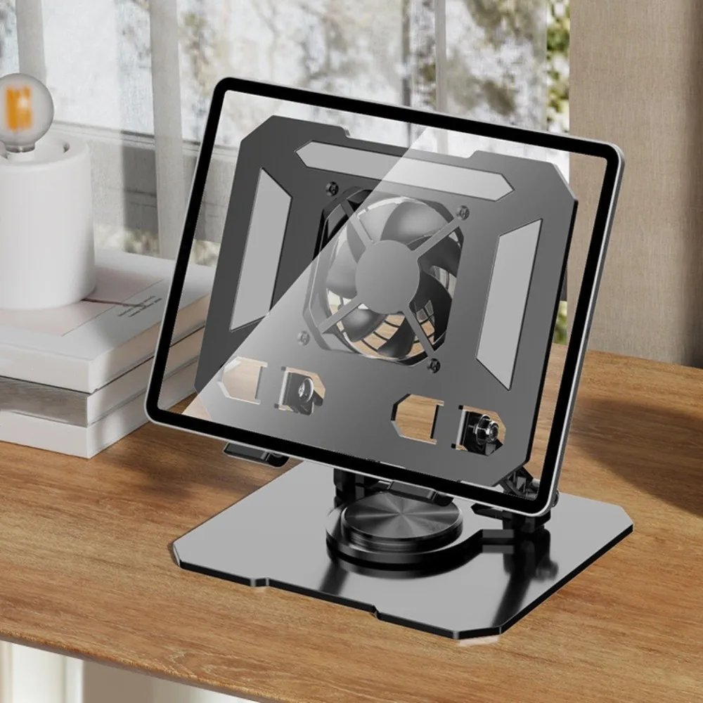 360 ° Rotatable Cooling Fan Tablet Bracket Adjustable Heat Dissipation Tablet Cooler Base Stand Portable Cooling