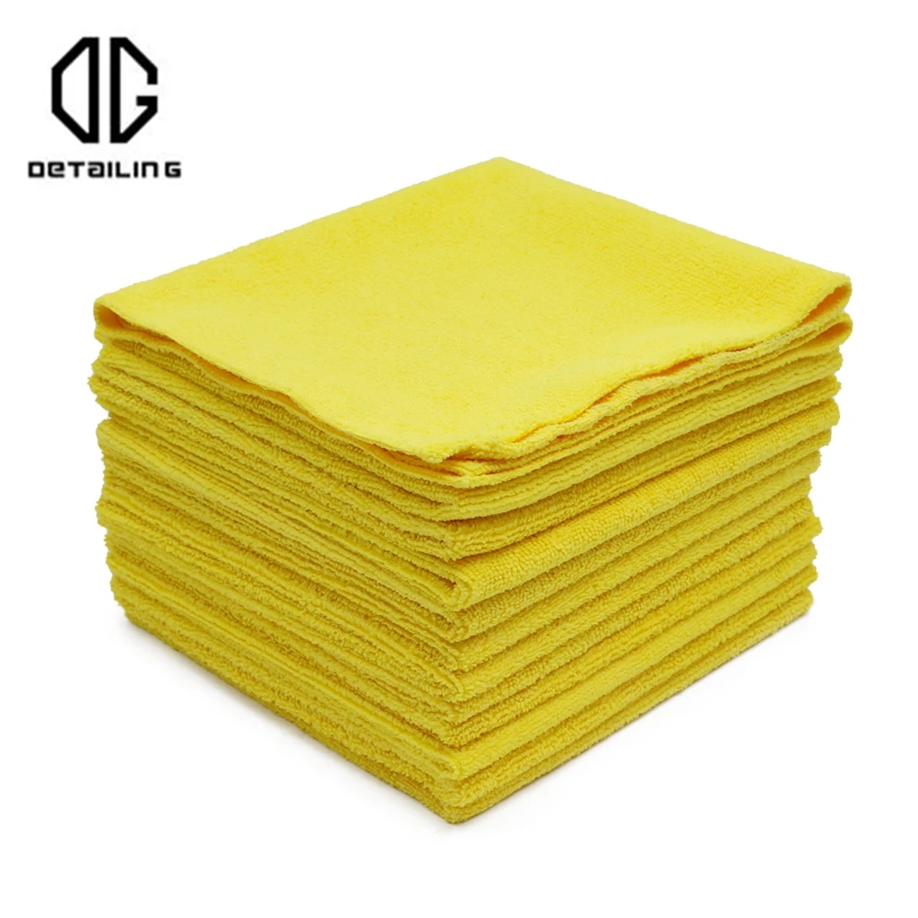 DETAILING 6/12pcs Microfiber Cleaning Cloths 40X40CM Car Wash Cloth Cleaning Micro Fiber Towels Auto Washing Coating Towel
