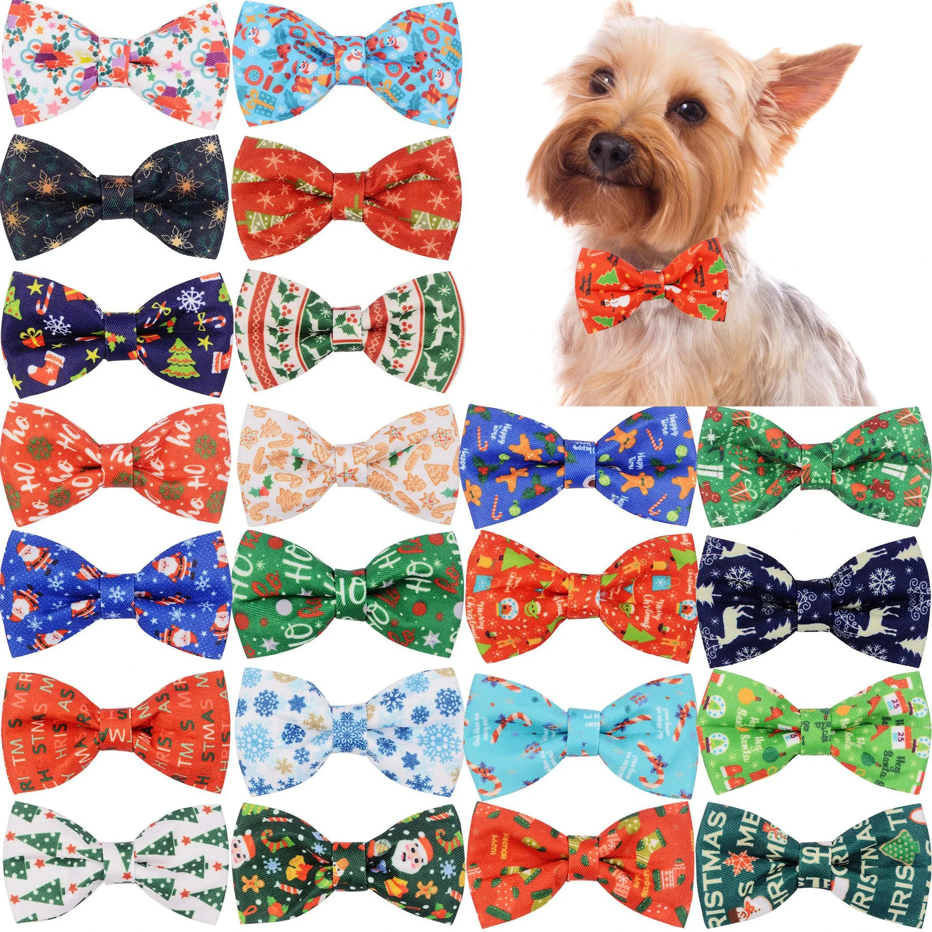 50/100PCS Dog Bow Tie Christmas Dog Supplies Dog Grooming Pet Supplies Doggy Pet Accessories Dog Collar Charms Free Shipping